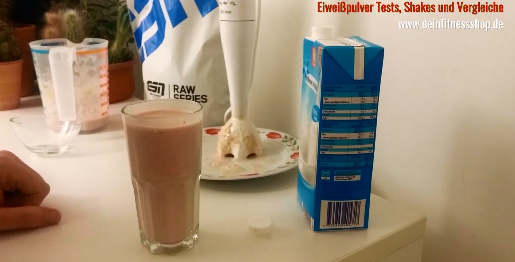 Erdbeer-Kiwi Proteinshake mit ESN Soja Protein Isolat